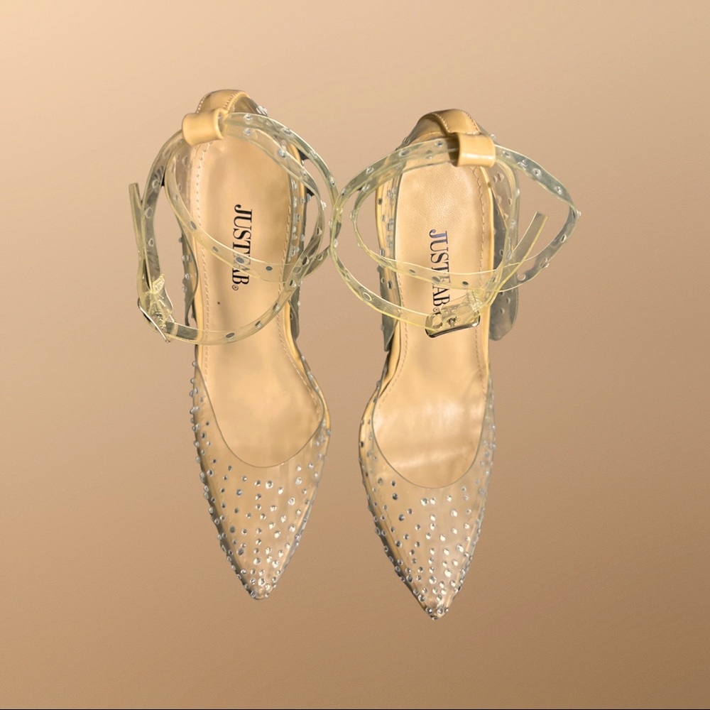 JustFab rhinestone studded high heels